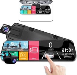 Dashcam voor Auto - 10 Inch Touchscreen Spiegelcamera - 1080P AHD Dashcam - Nachtzicht - Groothoek 170° - Parkeermodus - Inclusief 6M RCC BL - Zwart — thumbnail 5