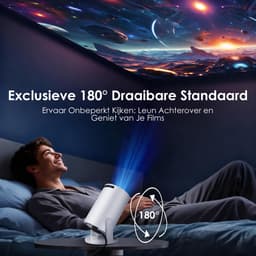 SnelShoppen - Mini Beamer 1080P Full HD, Geüpdatet Mei 2026, WiFi 6, Bluetooth 5.4, 180° Draaibaar, Compatibel met iOS/Android/TV Stick, Perfect voor — thumbnail 4