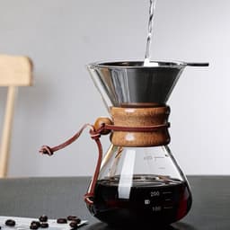 Handmatig Glazen Koffiezetapparaat met Houten Handvat 400 ml — thumbnail 1