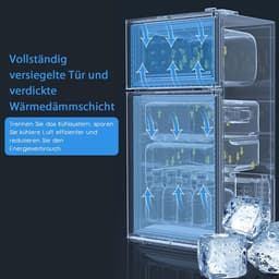 Koelkast met vriesvak - Dubbeldeurs koeler - Huishoudelijk gebruik - Verstelbare temperatuur - 85 liter - Zwart — thumbnail 4