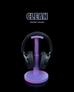 Clean - Koptelefoonhouder voor bureau en gaming setup - Decoratieve houder - headset standaard, bureau organizer, kantoor, werkplek — thumbnail 1