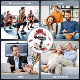 Massagepistool - Spierstimulator - Spierherstel - 30 Snelheden - 25 x 23 x 5 cm - Zwart — thumbnail 3
