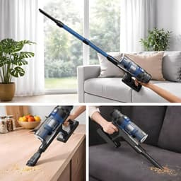 Steelstofzuiger met Dweilfunctie - Draadloze Stofzuiger Kruimeldief - Huis Snel Schoonmaken - 430W 30.000 Pa Zuigkracht - 800 ml Reservoir — thumbnail 2