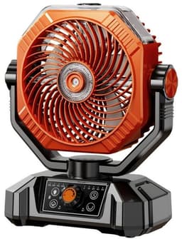 GELLDG Draagbare Camping Ventilator - Mistende Bureaubladventilator - 360ML Wassertank, 16000mAh Accu, 5 Snelheden, Timer, 18-70 Uur Autonomie - Geschikt voor Kamperen, RV en Noodgevallen - Kunststof - 23.5x29cm — thumbnail 1