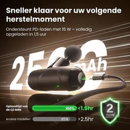 Lìon® Massagengun - Massage Pistool - Massage Gun - Zwart - 14cm x 11cm x 5cm — thumbnail 3