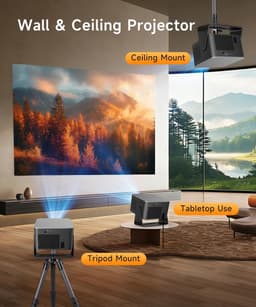 Mini Beamer – Native 1080P – 8K Ondersteuning – WiFi 6 & Bluetooth 5.4 – Autofocus – 600 ANSI Lumen — thumbnail 4