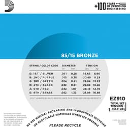 D'Addario EZ910 Bronzen Akoestische Snaren Light (11-52) — thumbnail 3
