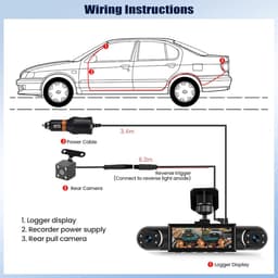 SnelShoppen - Auto Dashcam 3.16 Inch 1080P Full HD, Dual Lens 150° Hoek, G Sensor, Loop Recording, Nachtzicht voor Taxi en Vrachtwagen — thumbnail 5