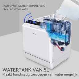 Mini-vaatwasser tafelvaatwasser - te gebruiken met en zonder wateraansluiting - 43 cm breed - plaats voor 4 couverts - te gebruiken op de camping -175 kWh/jaar - wit — thumbnail 3
