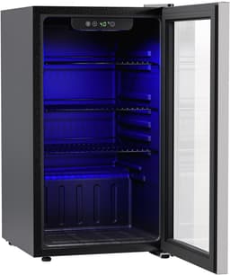 KitchenBrothers Drankkoelkast - 90L - Mini Koelkast - Glazen Deur - Minibar - 110 Blikjes - Zwart — thumbnail 3