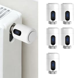 Radiator Thermostaat WiFi – Raamdetectie, Vorstbeveiliging en Kinderslot – Wit – 5-pack — thumbnail 1