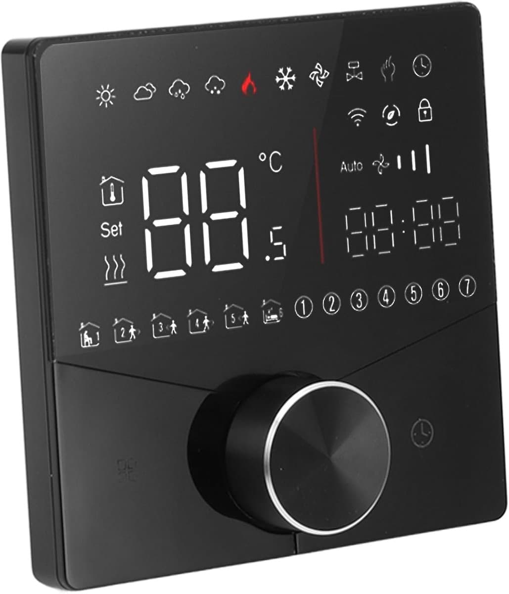 Digitale Thermostaat - Intelligente Regelaar - Verwarming Regelen - LCD Kleurendisplay - 5-70℃ - Zwart — afbeelding 1