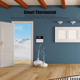 Slimme WIFI Thermostaat - App Gestuurd - Comfort Thuis - Spraakbediening - 90-240V - Zwart Wit — thumbnail 4