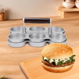 Vlees Patty Maker - Hamburger Pers - Perfecte Burgers Maken - 6 Kleine Roosters - 22.3x14.8x8.5cm — thumbnail 3