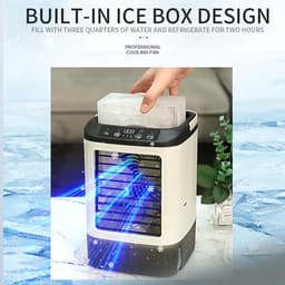 Luchtkoeler Ventilator - Mini Airco - Persoonlijke Koeling - Met Sprayfunctie - 900ml Tank - Wit — thumbnail 3