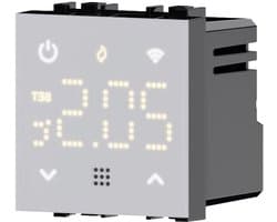 Inbouw Thermostaat - Programmeerbare Module - Temperatuur Regelen - Touchscreen met Achtergrondverlichting - 2 Module - Wit