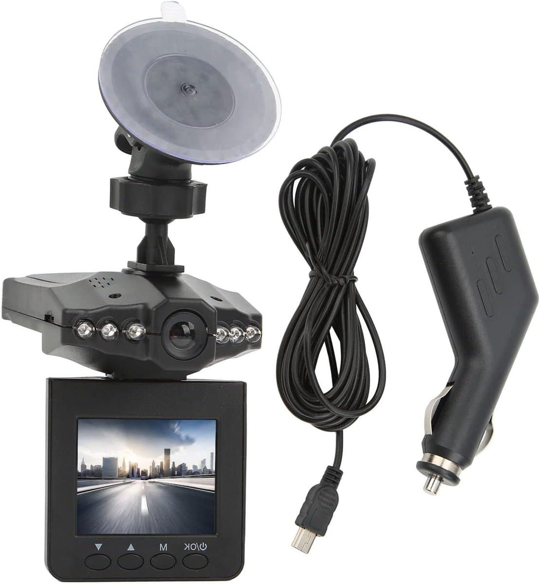 Auto Dash Cam - Autocamera Videorecorder - Veilig Rijden Vastleggen - Infrarood Nachtzicht - 120 Graden Groothoek - Zwart — afbeelding 1