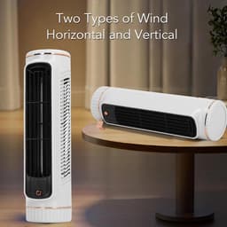 Torenventilator - Bladloze Koeler - Persoonlijke Verkoeling - Drie Snelheden - 26.67 cm Hoog - Wit — thumbnail 5