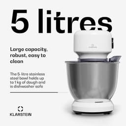 Stand Mixer - Keukenmixer Mengmachine - Bakken Ingrediënten Mengen - Planetaire Mengsysteem - 5 Liter Kom - Wit — thumbnail 5