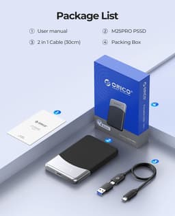 Externe SSD - Draagbare Opslag - Snelle Data Transfer - Hoge Snelheid 460MB/s - 1 TB - Grijs — thumbnail 2
