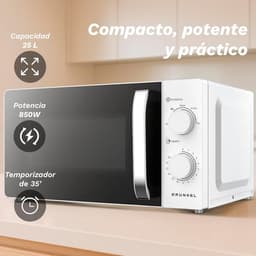 Magnetron - Oven Verwarming - Snel opwarmen - 25 liter inhoud - 850 W - Wit — thumbnail 5