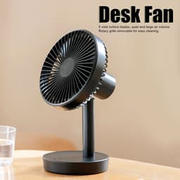 USB-bureauventilator met 3 snelheden, zwenkfunctie, 5 bladen en automatische draaikop — thumbnail 5