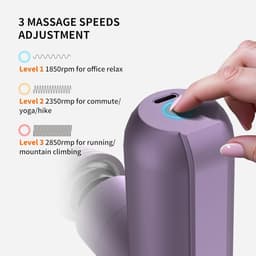 Massagepistool - Zonsondergang Paars - 11 cm - Draagbaar Spiermassagepistool met 4 Massagehoofden - Voor Thuis en Sport — thumbnail 4