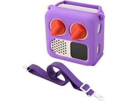Siliconen Hoesje, Geschikt voor Yoto Mini (Editie 2024), Reistas met Verstelbare Schouderriem, Beschermhoes voor Yoto Mini-Speler, Paars