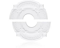 Decoratief Plafondmedaillon voor Verlichting en Plafondventilator - Witte PU Kap