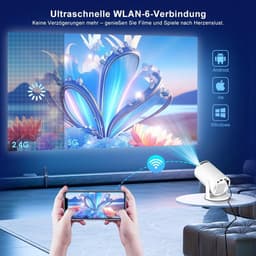 Mini Beamer - Compacte Projector - Ondersteunt 8K - Android 14.0 - Voor Thuis en Buiten — thumbnail 4