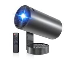 Mini Projector - Draagbaar - Wifi 6 en Bluetooth 5.4 - Trapeziumcorrectie - Voor Thuisbioscoop en Buiten