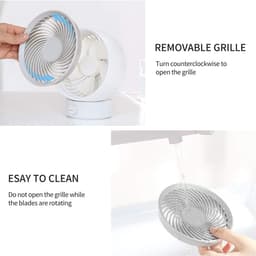 Tafelventilator, USB-ventilator, mini-ventilator – klein, stil, traploos regelbare snelheid, 20° verstelbaar, geluidsarm, eenvoudig mee te nemen (voor kantoor of thuis) — thumbnail 3