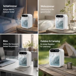 COOAU - Draagbare Mini Verdampende Luchtkoeler met Dubbele Mist Spuitmonden - 2 Snelheden Stille Bureaukoelventilator Luchtbevochtiger voor Slaapkamer, Kantoor, Auto en Reizen in de Zomer — thumbnail 4