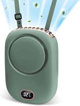 LISM - Draagbare nekventilator, handsfree, inclusief verstelbaar netsnoer en standaard, USB-oplaadbare, bladloze miniventilator, draagbaar, drie windsnelheden. — thumbnail 1