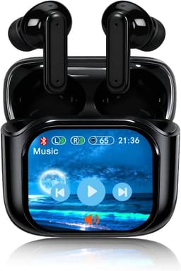 Vertaler hoofdtelefoon - vertaaltingshoofdtelefoon met real-time vertaling, in-ear vertaling, oordopjes met touchscreen, 156 talen koptelefoon, vertaler - real-time met ANC-microfoon en app voor — thumbnail 1