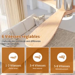Plafondventilator met Lamp en Afstandsbediening – Houten Bladen – Stil 6 Snelheden & LED (3000-6500K) — thumbnail 3