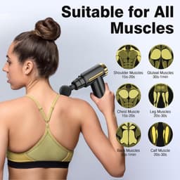 Mini Massage Gun - Spier Stimulator - Spierherstel Bevorderen - Drukgevoelige Activatie - 11 x 4 x 9 cm - Zwart — thumbnail 5