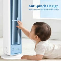 Casa Living Oplaadbare Ventilator - Torenventilator - Draagbaar - Draadloos - 35,5CM Hoog - 3 Snelheden - 3600 mAh Accu - Wit — thumbnail 5