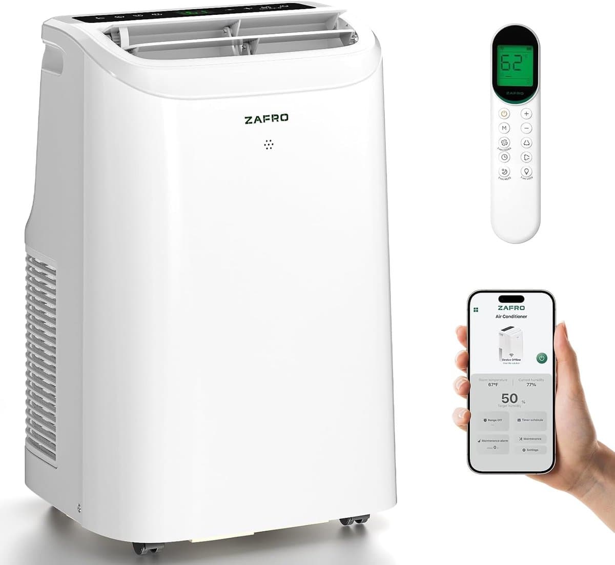 Mobiele Airco 12000 BTU – Smart Airconditioner – App Bediening – 47 dB – 24-uurs Timer – Wit — afbeelding 1