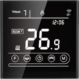 Slimme Thermostaat - Temperatuurregelaar Vloerverwarming - Energie Besparen - Wifi Bediening - 86x86mm - Wit — thumbnail 1