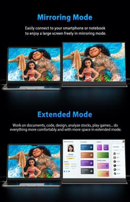 UPERFECT 2K 16'' draagbare monitor 2560*1600 QHD 120Hz extern scherm USB-C Mini HDMI voor laptop, pc, smartphone, Switch — thumbnail 2