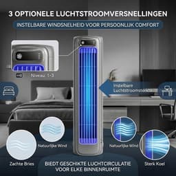 Sander Shop Draagbare airconditioner met stille koelventilator en 3 snelheden Ophangbaar, met haken, luchtcirculatie, lange batterijduur, geschikt voor keukenbladen, enz (Wit) — thumbnail 3