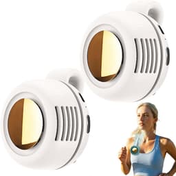 Mini draagbare ventilator, 360° draaibare ventilatiezakventilator, 3 instelbare windsnelheden, geschikt voor buitenactiviteiten in de zomer, reizen en kantoorgebruik (wit, 2 stuks) — thumbnail 1