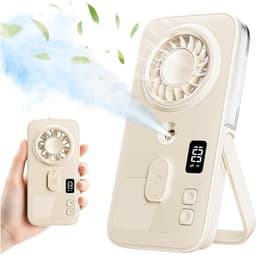 Draagbare Handheld Misting Ventilator, Oplaadbare Mini Persoonlijke Ventilator met 4 snelheden, Lichtgewicht Reis Koeling Spray Hand Ventilator, Rustige werking voor buiten, Camping — thumbnail 1