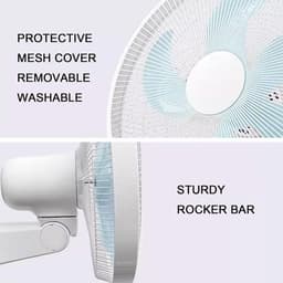 Muurventilator - Wandmodel ventilator - Ruimte koelen - Afstandsbediening en timer - 40cm bladdiameter - Wit — thumbnail 4