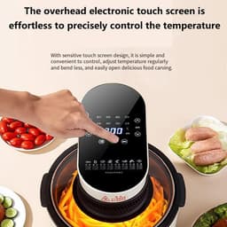 Visuele Airfryer - Elektrische Oven - Gezond Koken - Draaibare Hete Lucht - 5 Liter - Groen — thumbnail 3