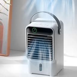 Draagbare Luchtkoeler - Persoonlijke Ventilator - Verkoeling Binnen - Drie Snelheden - 500ml Tank - Grijs — thumbnail 4