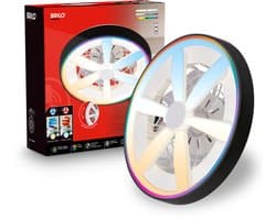 BRIlONER Air - Plafondventilator met RGB verlichting - LED plafondlamp met ventilator - dimbaar - 5 snelheden - ventilator lamp zomer- en wintermodus - RGB & CCT - Ø48cm - zwart — afbeelding 1