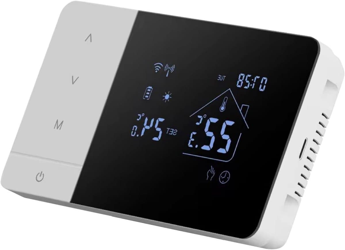 Slimme Thermostaat - Temperatuurregelaar Wifi - Energie Besparen - App en Spraakbesturing - 14x8.1x2cm - Zwart Wit — afbeelding 1