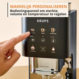 Krups Coffee Crush SA404B - Automatische koffiemachine - Carbon - Compact 15 cm breed - Geschikt voor bonen en gemalen koffie - Stoompijpje — thumbnail 4